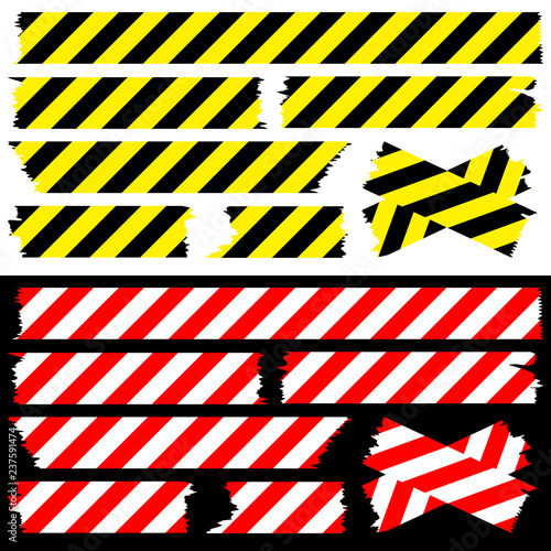 Tape Set Safety Red/White & Black/Yellow