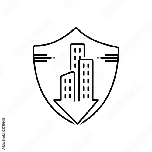 Black line icon for condo mortgage insurance