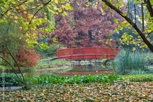 Red Garden Bridge