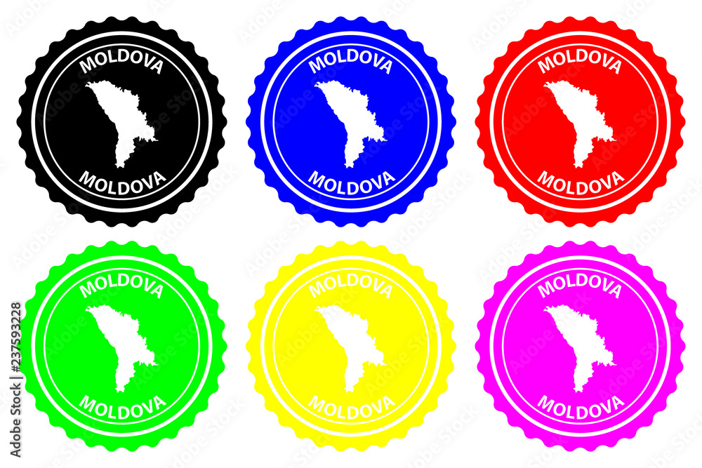 Moldova - rubber stamp - vector, Moldova map pattern - sticker - black, blue, green, yellow, purple and red Moldova - rubber stamp - vector, Moldova map pattern - sticker - black, blue, green, yellow, purple and red