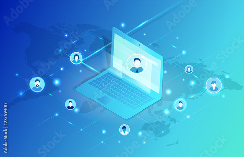 Social Networking Profiles Set Vector Illustration