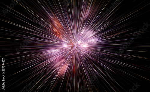 High-energy particles explosion.