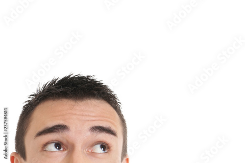 Slika na platnu male eyes looking up towards copy space