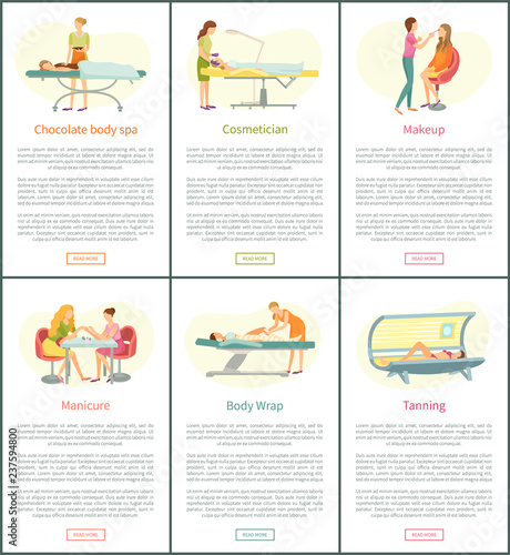 Chocolate Body Spa and Tanning Posters Vector