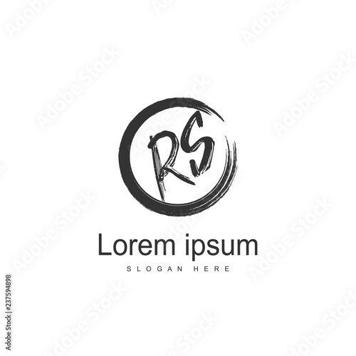 Initial RS Logo Template. Minimalist letter logo design
