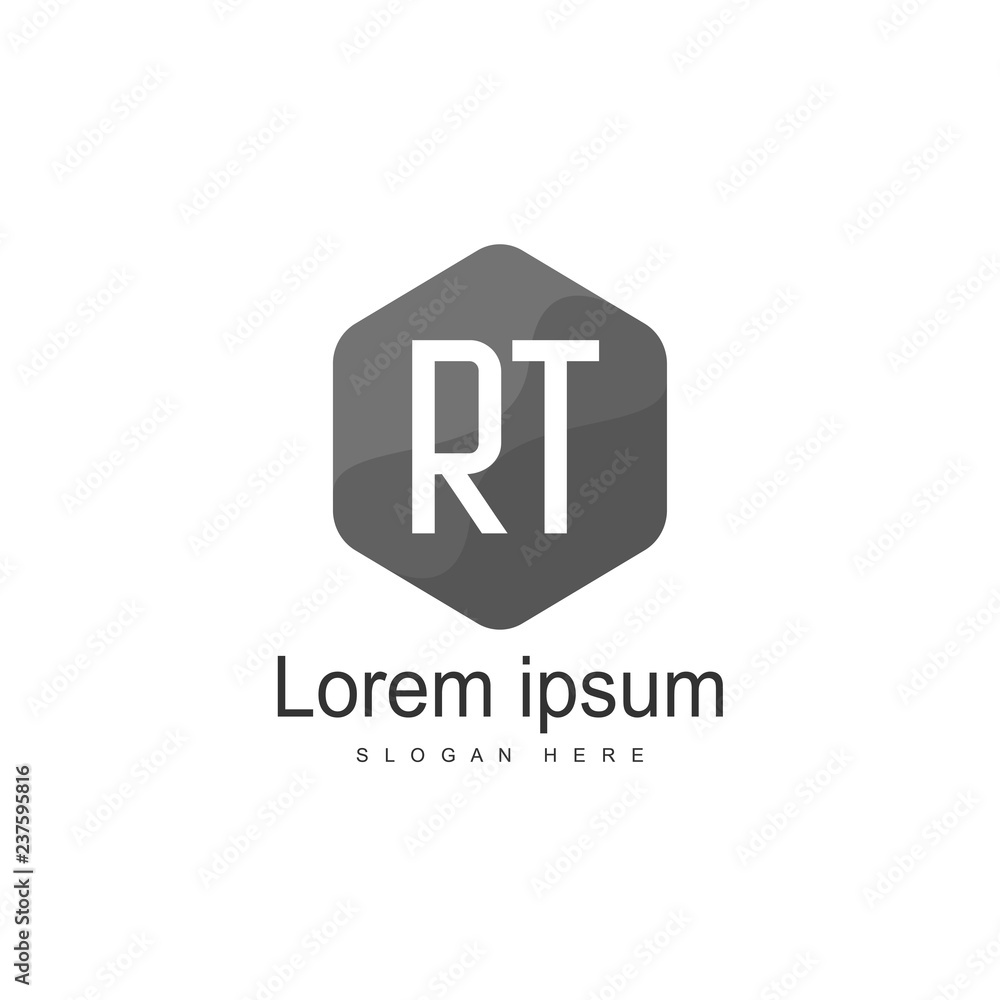 Initial RT Logo Template. Minimalist letter logo design Initial RT Logo Template. Minimalist letter logo design