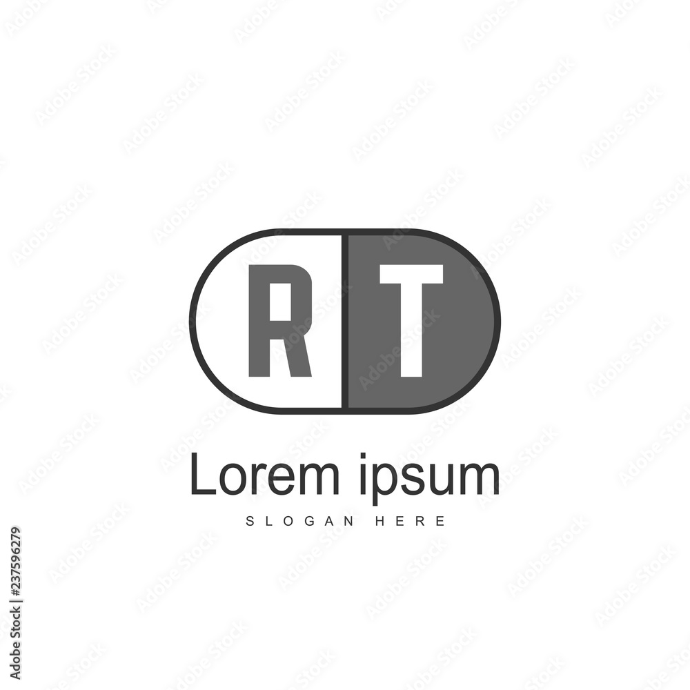 Initial RT Logo Template. Minimalist letter logo design Initial RT Logo Template. Minimalist letter logo design