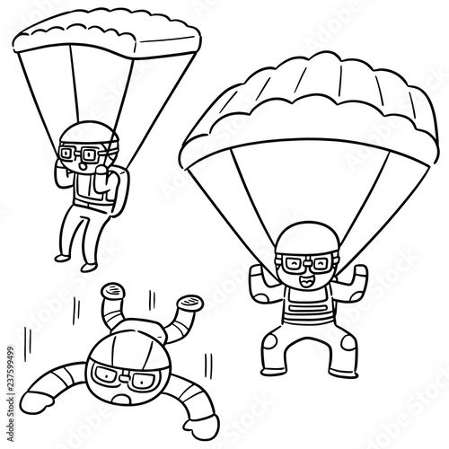 vector set of parachuter