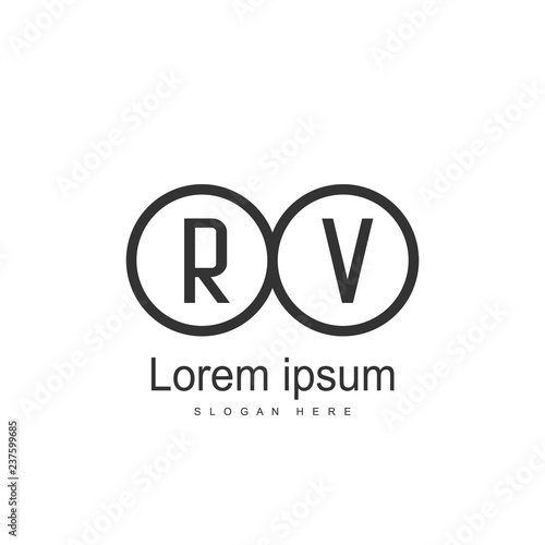 Free Download Initial RV Logo Template. Minimalist letter logo design - GFXLoad
