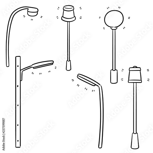 vector set of outdoor lamp