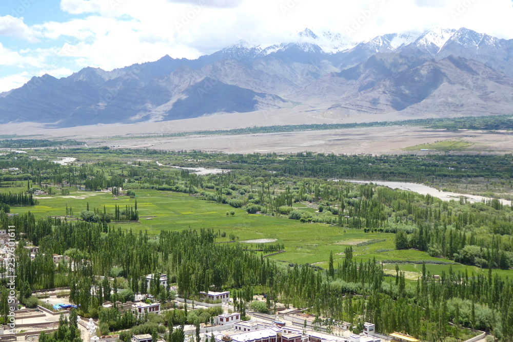 View of the Indus Valley from the Buddhist monastery of Thikse, Ladakh View of the Indus Valley from the Buddhist monastery of Thikse, Ladakh