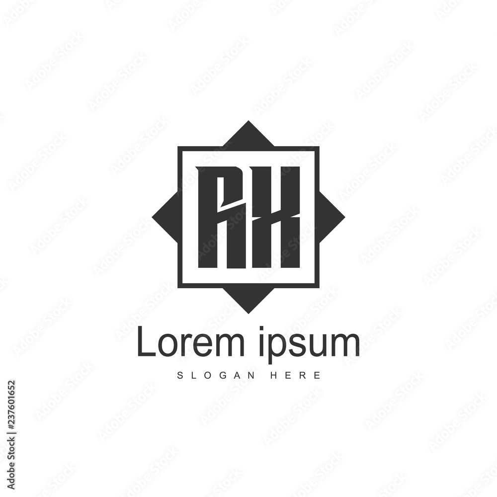 Obraz premium Initial RX Logo Template. Minimalist letter logo design