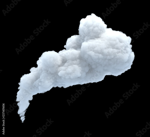 Fotografie 3d rendering of thick smoke cloud on black background