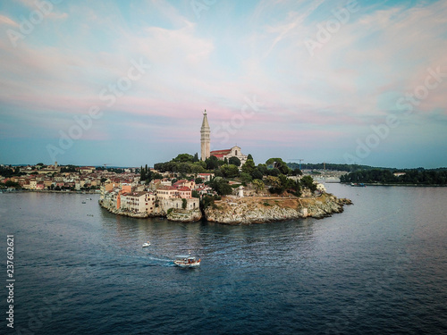 Wallpaper Mural Rovinj old town, Croatia, aerial view from Adriatic sea Torontodigital.ca
