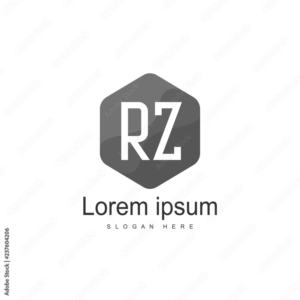 Initial RZ Logo Template. Minimalist letter logo design