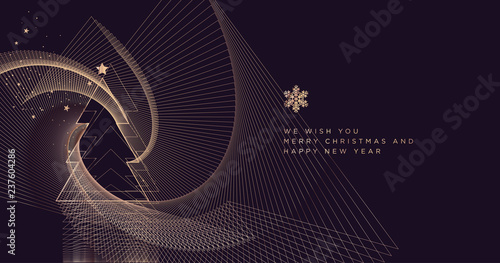 Merry Christmas and Happy New Year 2019. Modern vector illustration concept for background, greeting card, party invitation card, website banner, social media banner, marketing material.