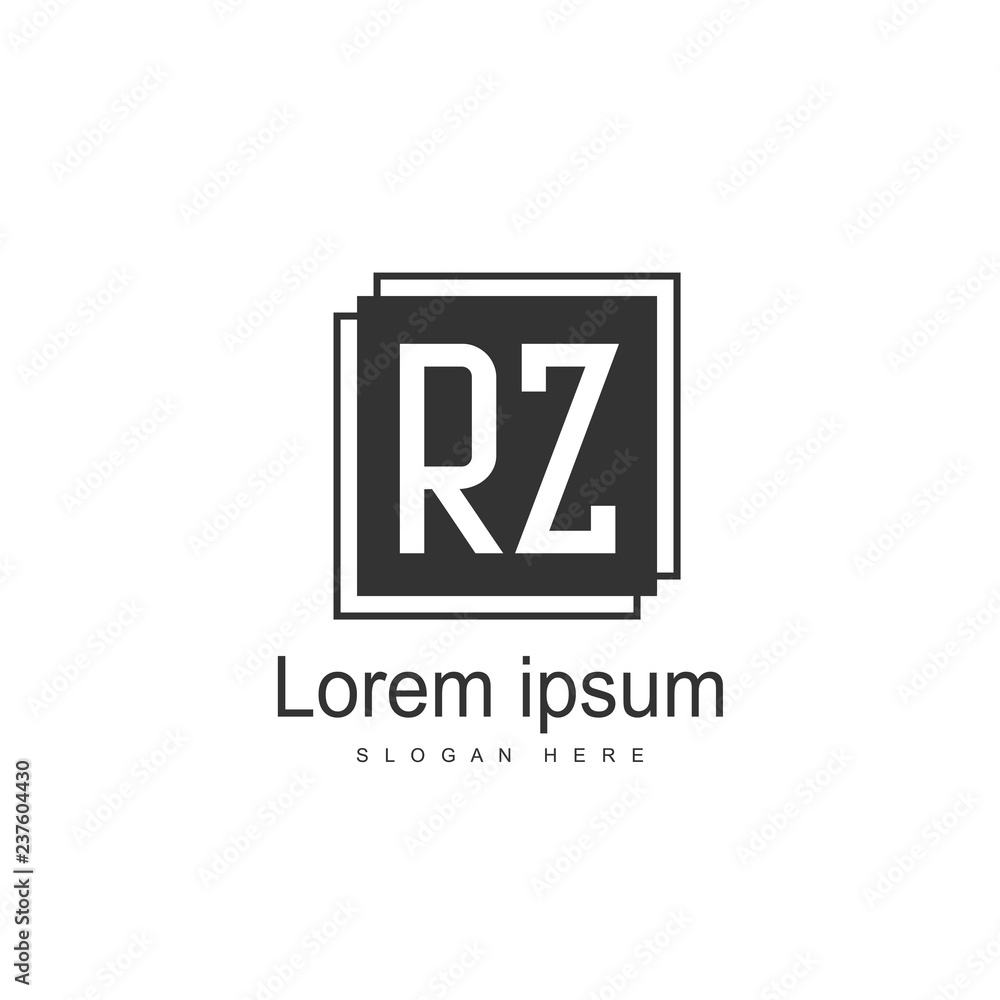 Initial RZ Logo Template. Minimalist letter logo design Initial RZ Logo Template. Minimalist letter logo design