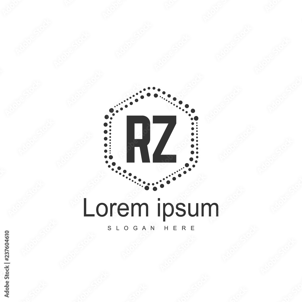 Initial RZ Logo Template. Minimalist letter logo design Initial RZ Logo Template. Minimalist letter logo design