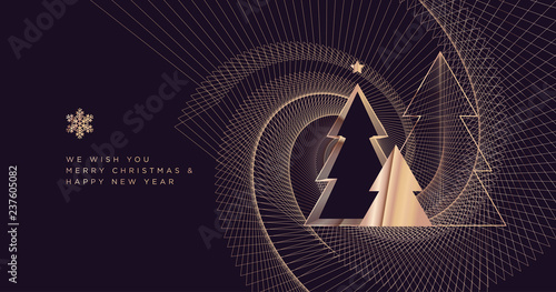 Merry Christmas and Happy New Year 2019. Modern vector illustration concept for background, greeting card, party invitation card, website banner, social media banner, marketing material.