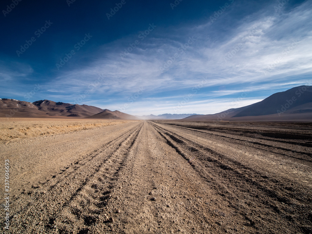 Road Through the Desert in Bolivia