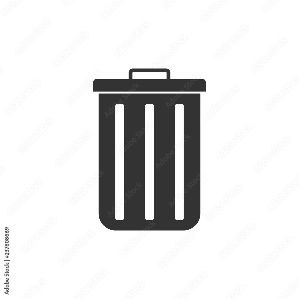 Recycle bin icon. Vector illustration, flat design. Recycle bin icon. Vector illustration, flat design.