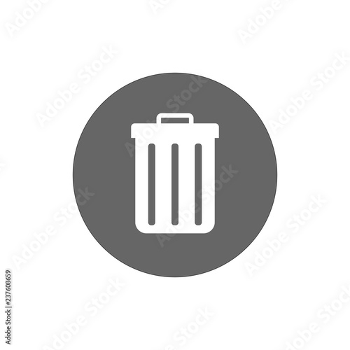 Recycle bin icon. Vector illustration, flat design.
