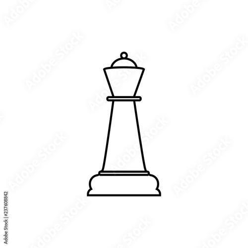 Quenn line chess icon. Vector illustration, flat design.