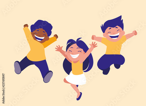 group of cute children celebrating