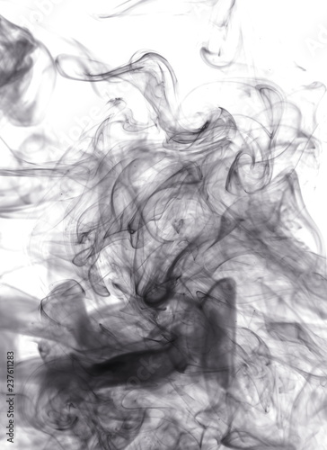 Black smoke on white background