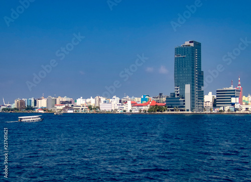 The skyline of Male, capital of the Maldives in the Indian Ocean © Rob