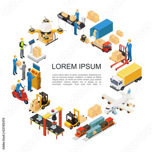 Isometric Global Logistics Round Concept