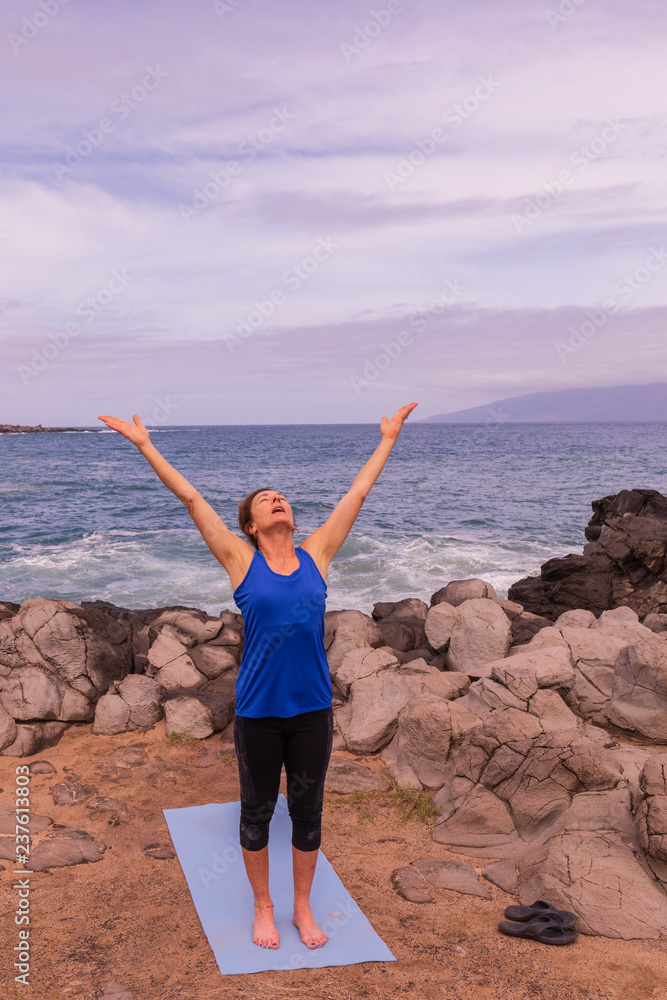 Practicing Yoga on the Maui Coast