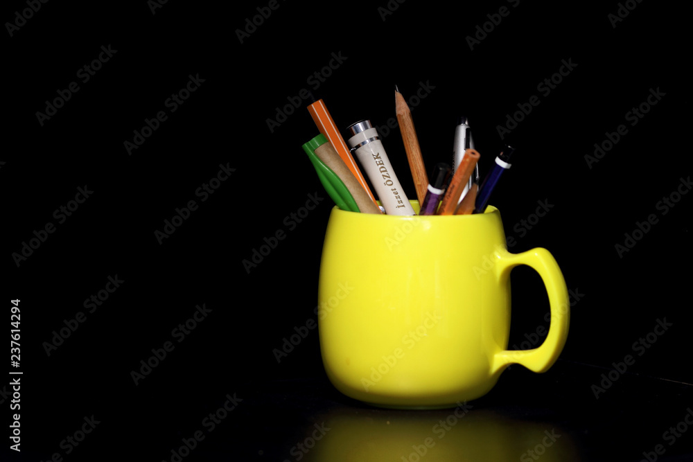 color pencils in a cup color pencils in a cup