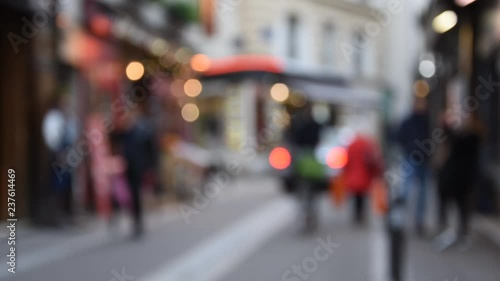 Wallpaper Mural Cityscape blurred background with cars and unrecognizable people walking on the street Torontodigital.ca