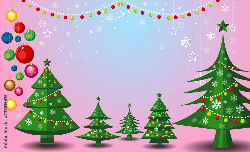 Merry Christmas and New Year Background. Vector Illustration EPS10.