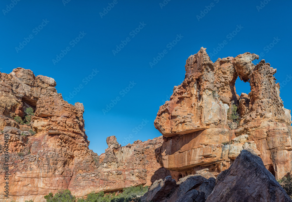 Rock formations at the Stadsaal Caves in the Cederberg Mountains