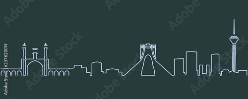 Tehran Single Line Skyline