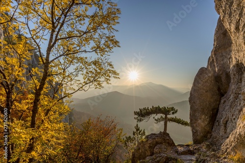 Autumn landscape, Mountain landscape, Couloir, Peilstein, Lower Austria, Austria, Europe photo