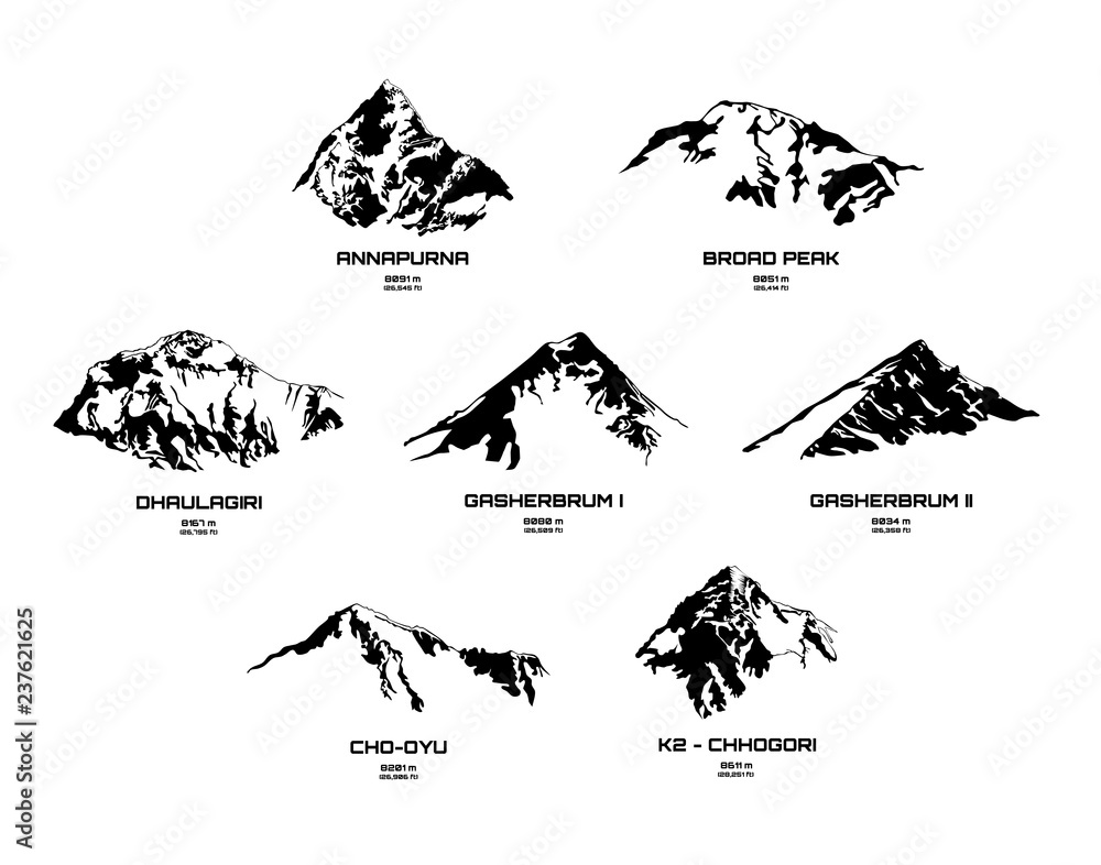 Naklejka premium Zespół gór - ośmiotysięczniki I.