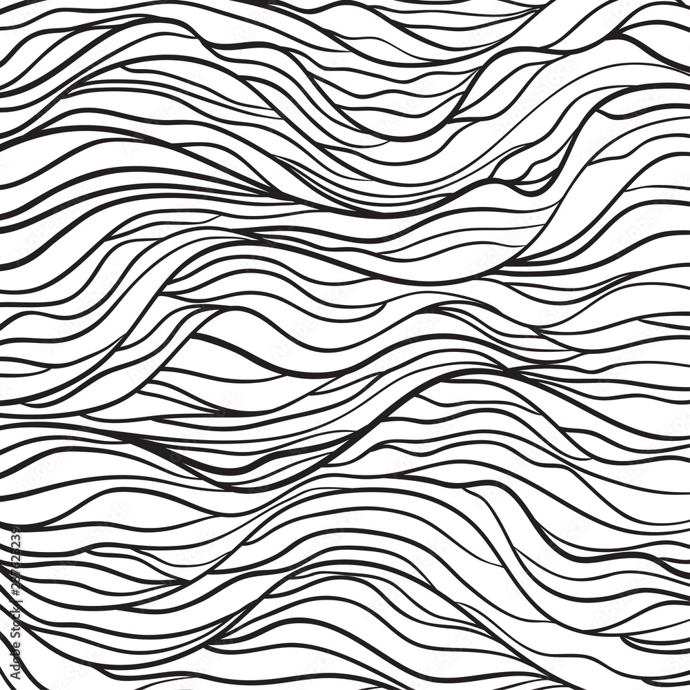 Fototapeta premium Chaos waved wallpaper. Chaotic pattern. Tangled texture with lines. Hand drawn dinamic scrawls. Background with lines and waves. Print for banners, posters, flyers and textiles