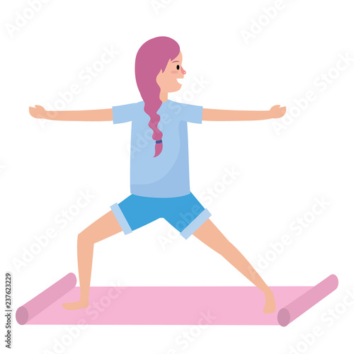 fit woman practicing yoga