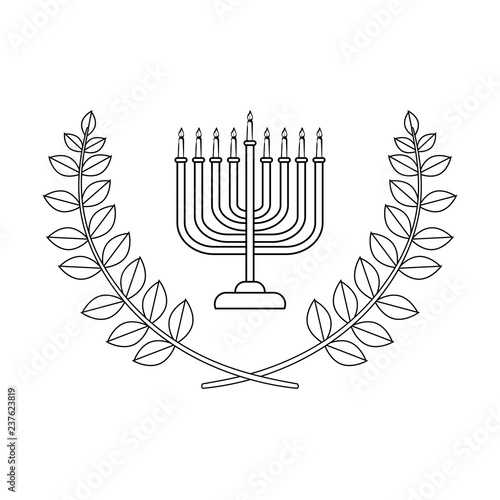 old candlestick with candles and wreath