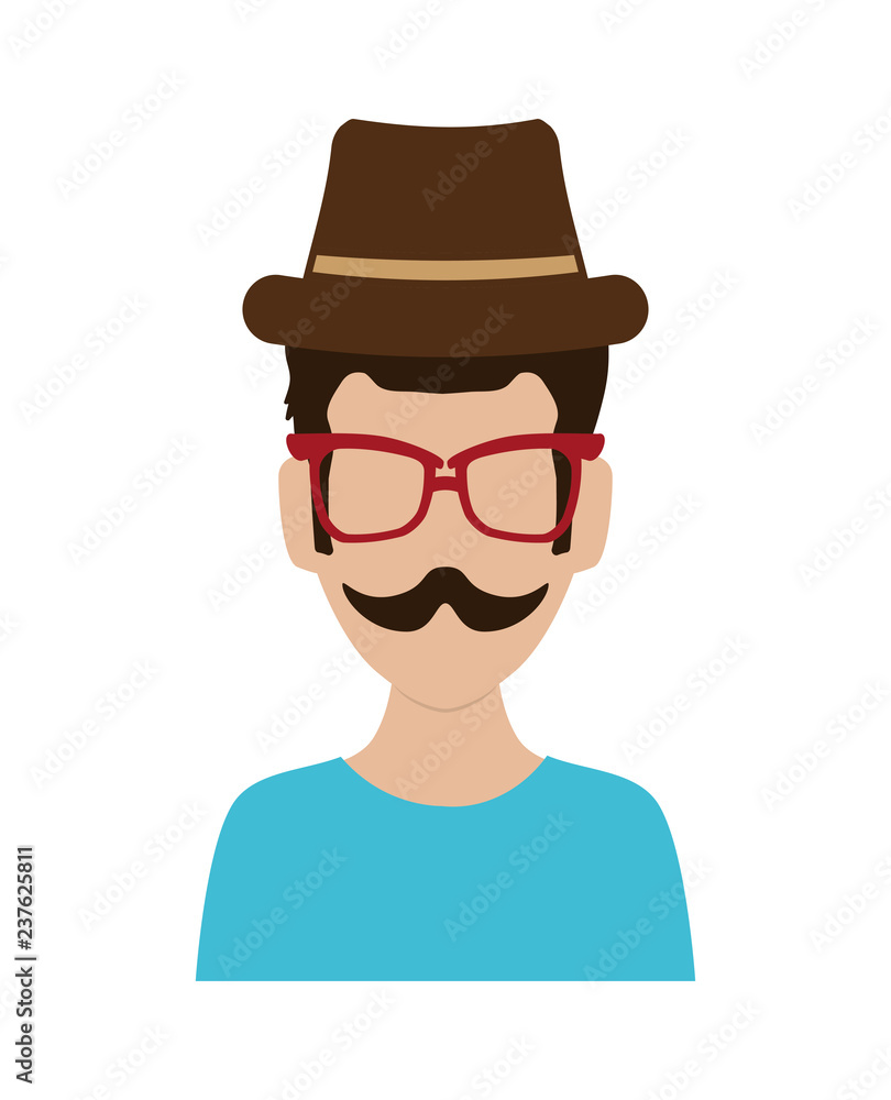 man hipster style character