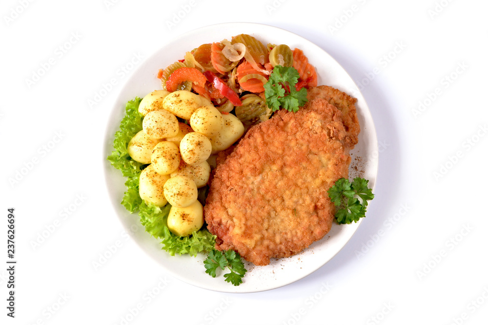 kotlet schabowy z ziemniakami i surówką kotlet schabowy z ziemniakami i surówką