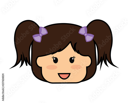 beautiful little girl head character