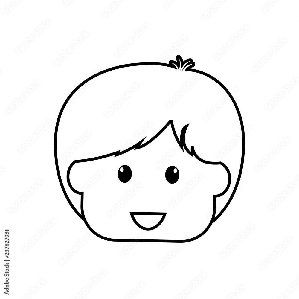Fototapeta premium cute little boy head character