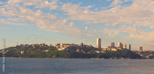 Vladivostok skyline at sunset
