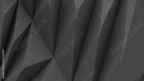 Polygon background with contrast outlines 3d rendering