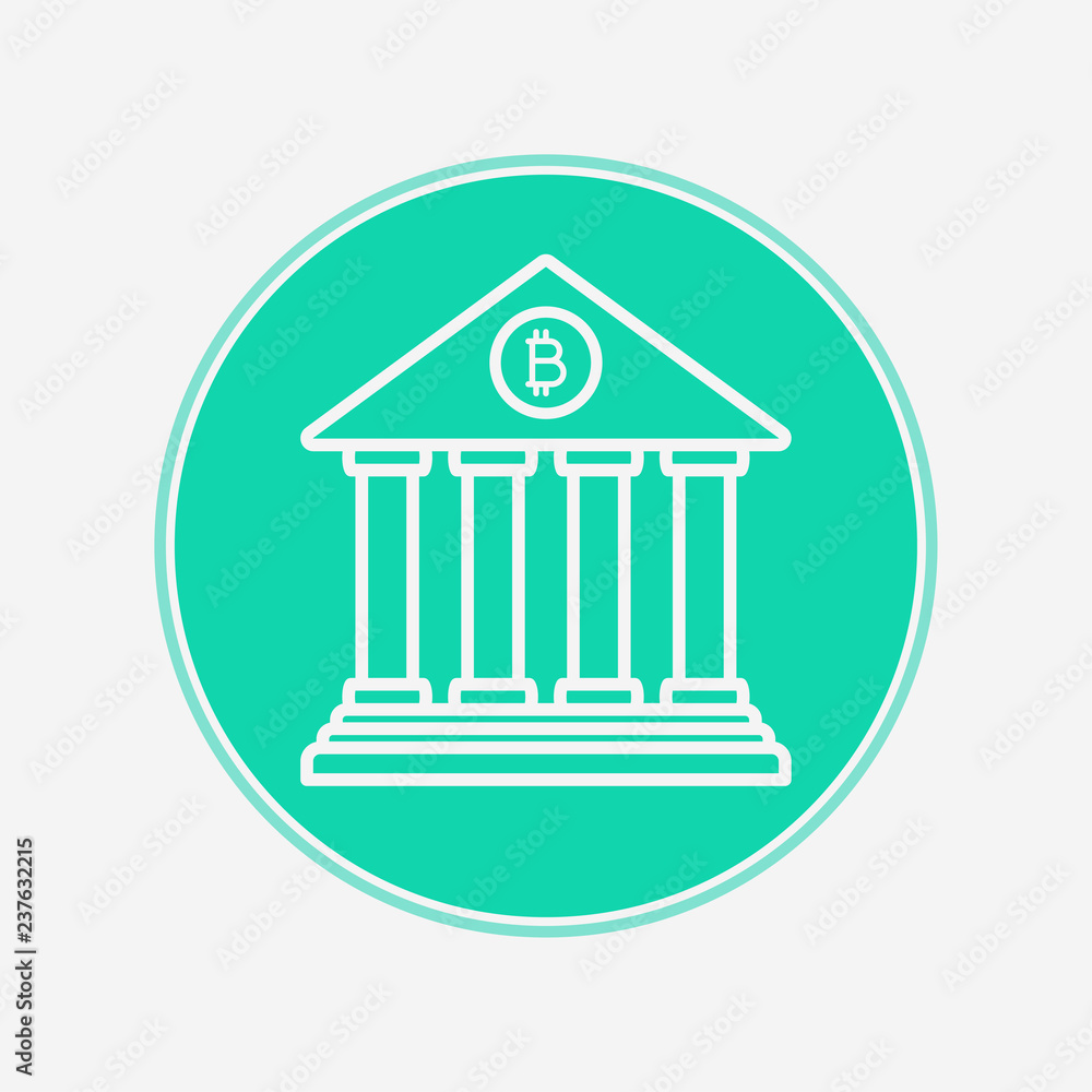 Bitcoin bank vector icon sign symbol Bitcoin bank vector icon sign symbol