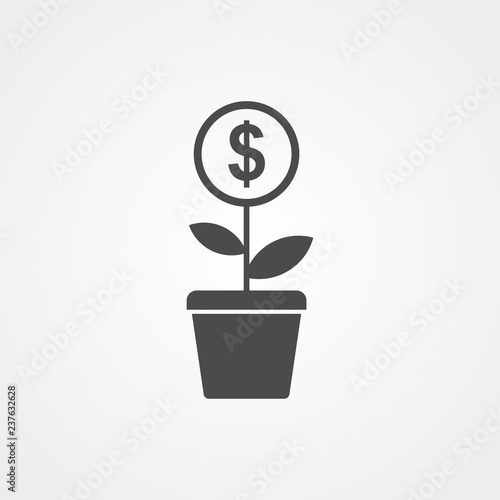 Dollar plant vector icon sign symbol